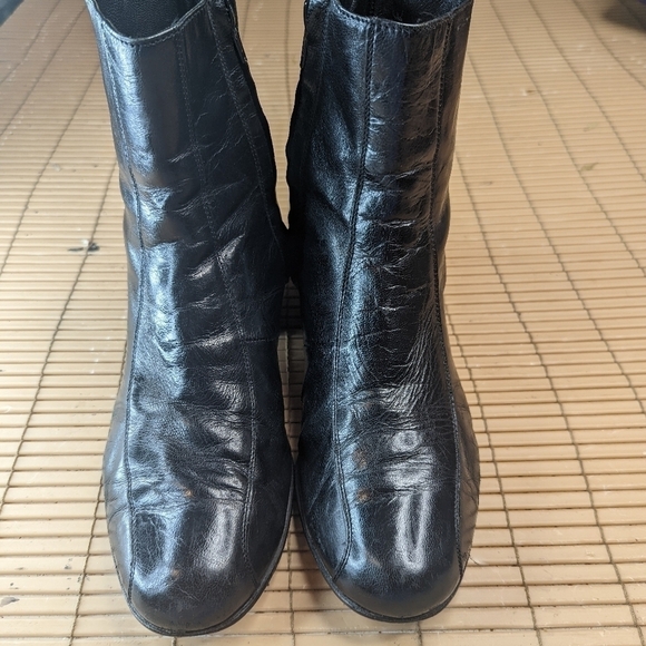 FLORSHEIM Leather Black side zip Ankle Boots Men's Size 8EEE Beatles, Chelsea, C - Picture 2 of 11